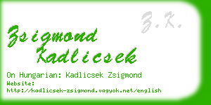 zsigmond kadlicsek business card